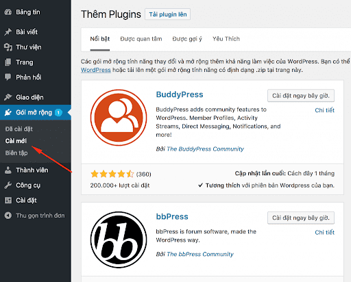 Cài đặt Plugin từ thư viện miễn phí của WordPress